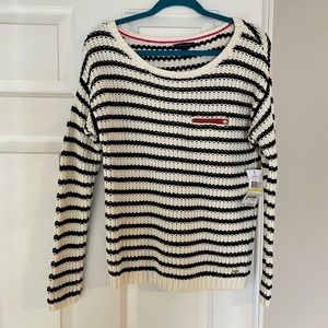 Tommy Hilfiger White and Navy Stripped Sweater